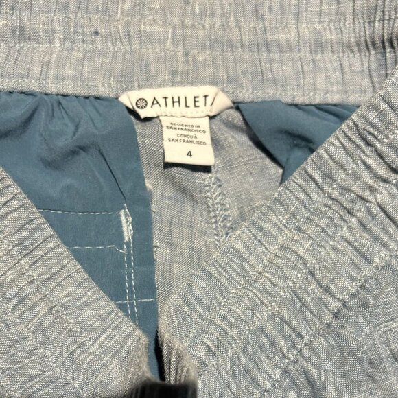 Athleta Women's Retreat Linen Pant Size 4 Light Blue Elastic Waistband - Picture 6 of 7